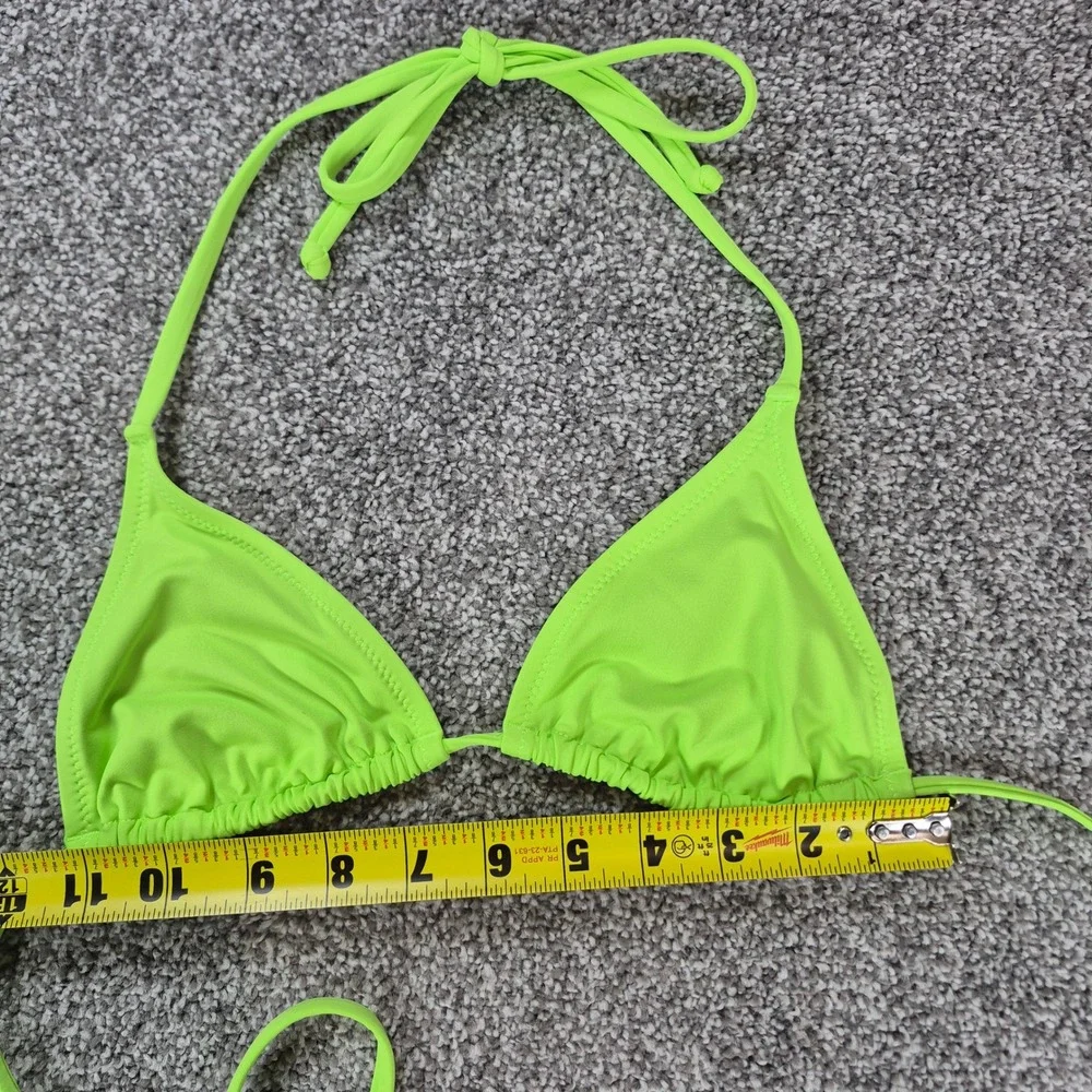 SKIMS Swim Sarong Set Womens Small Neon Lime Green Skirt Triangle Top